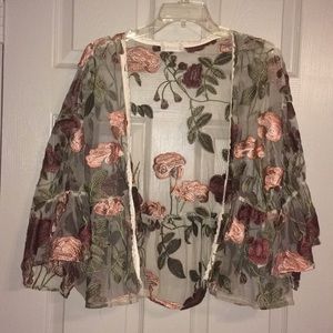Floral Transparent Cardigan